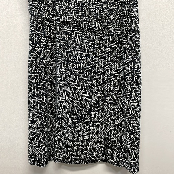 Ann Taylor Sleeveless Drape Neck Belted Knit Sheath Dress Graphic Print SP - Picture 6 of 16